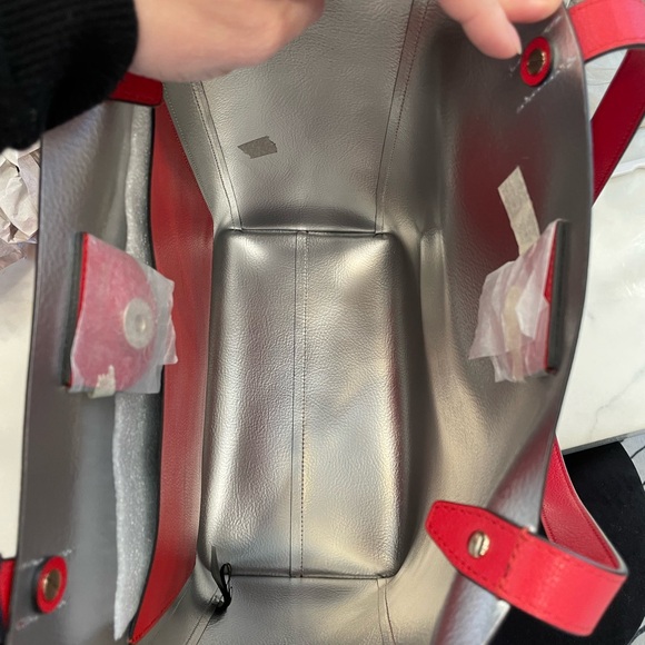 NWT Rebecca Minkoff Stella Leather Tote Bag Tomato / Red - Picture 11 of 14